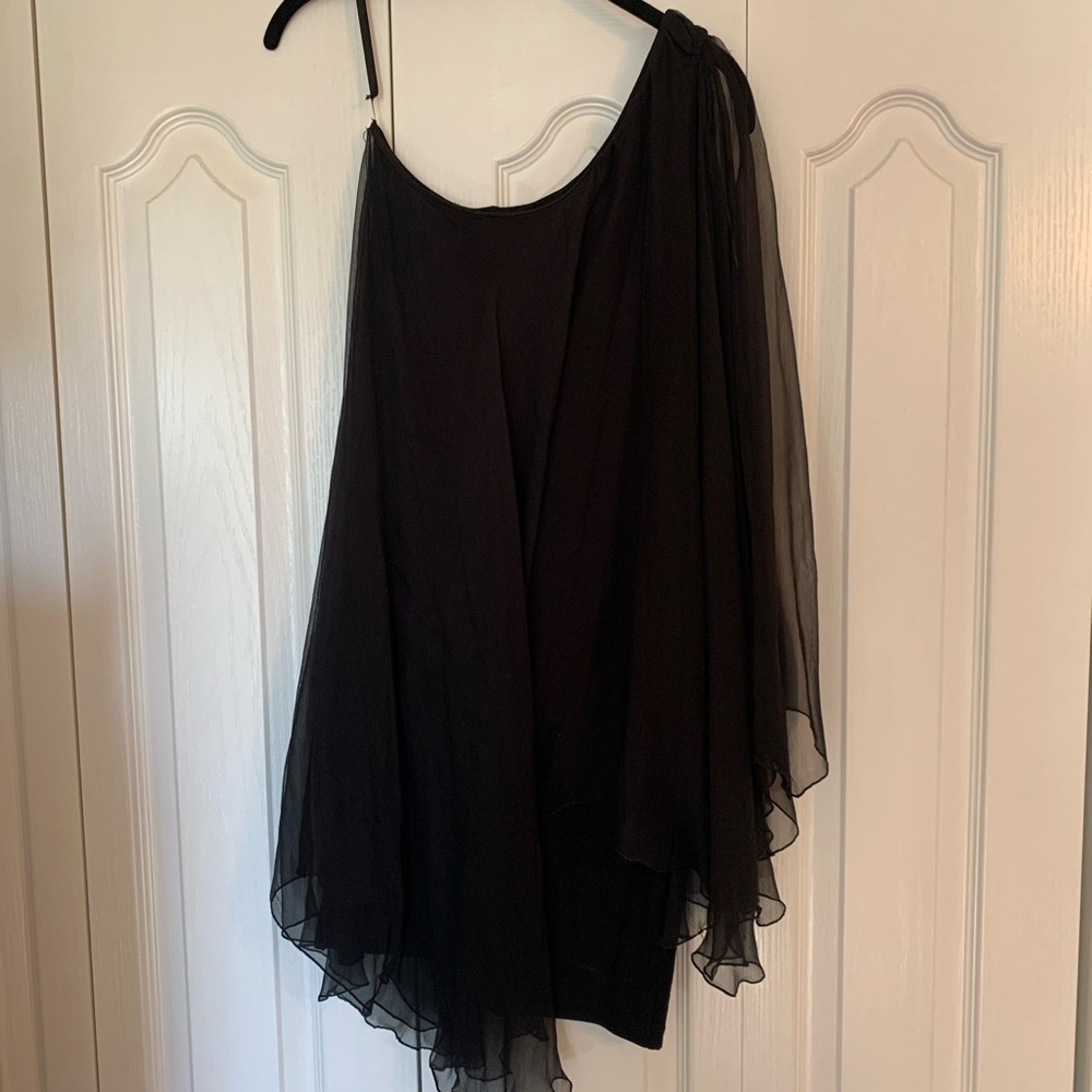 Black One Shoulder Cocktail Dress